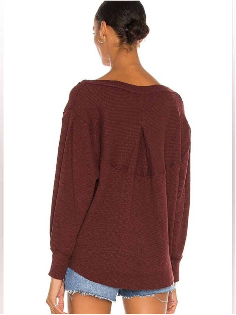 Free People | We The Free OG Long Sleeve Tee In Cherry Cola - Picture 3 of 13